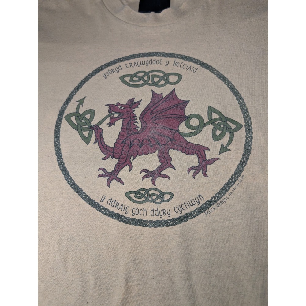Vintage 1992 Keltic Designs Jen Delyth T Shirt XL Celtic Dragon Single Stitch - Picture 6 of 14